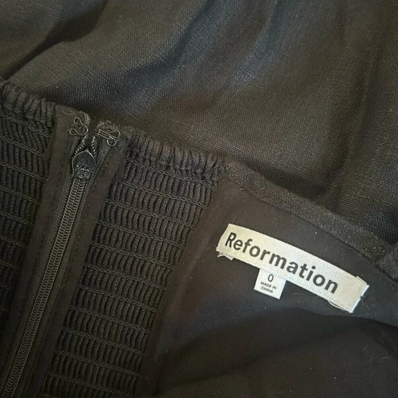 NWT Reformation Ciara Linen Sleeveless Jumpsuit Relaxed Leg Black | size 0 - Picture 6 of 11